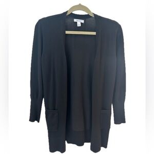 Nine West Black Open Front Cardigan Sweater